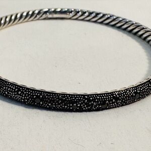 David Yurman Silver and Black Beaded Bracelet